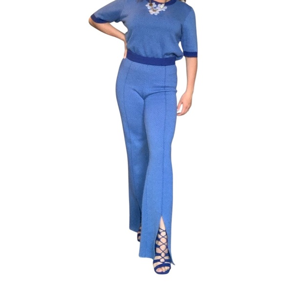 Simons Blue Knit Flare set   Pants & Top Set   Small - Picture 8 of 13